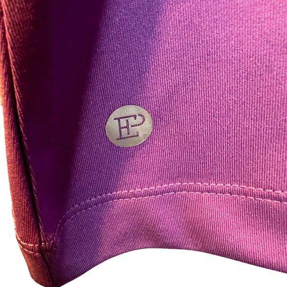 EP Pro NY Cap Sleeve Mesh‎ Overlay Contrast Trim Zip Mock Women's Golf Polo - Picture 10 of 12